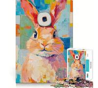 Colorful Rabbit Painting 1000 Piece Jigsaws for Adults Puzzle Reason Skill, Rich Detail, Happy Challenge, Perfect Art (50x75cm)