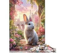 Colorful Rabbit Wooden Jigsaw Puzzle 300 Pieces for Adults Fun Stress Relief Toy Toy Intellectual Game Education Game Decoration Challenge Educational 300pcs (40x28cm)