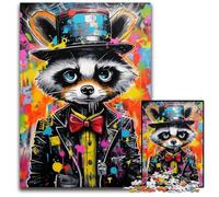 Colorful Raccoon 1000-Piece Jigsaw Puzzle Impossible Jigsaw Puzzles for Adults for Birthdays And Holidays 26X38CM/10.23x14.96inch