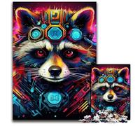 Colorful Raccoon 1000-Piece Jigsaw Puzzle Impossible Jigsaw Puzzles for Adults for Birthdays And Holidays 50x75CM/19.68x29.52inch