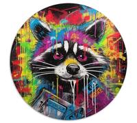 Colorful Raccoon Jigsaw Puzzles for Adults 1000 Piece Jigsaw Puzzle for Teenager & Families,Perfect DIY Decor & Brain-Teasing Challenge 67.5x67.5cm