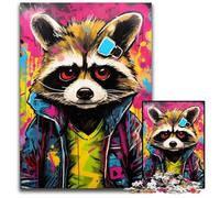 Colorful Raccoon Jigsaw Puzzles for Adults 1000 Piece Jigsaw Puzzles for Adults Perfect DIY Art Decor Or Birthday Gift 26X38CM/10.23x14.96inch