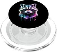 Colorful Raccoon Wildlife Watercolor Animal Portrait Art PopSockets PopGrip for MagSafe