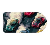 Colorful Racing Cars and Tire Tracks Mouse Pad, Large Gaming Keyboard Mat with Non-Slip Rubber Base, Big Extended Desk Protector for Home Office, 29.1’’ x 13.8’’