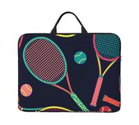 Colorful Racket And Tennis Ball, 14 Inch Laptop Sleeve, Notebook Bag Laptop Case Sleeve Briefcase with Handle