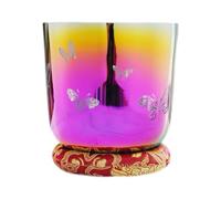 Colorful Radiant Crystal Singing Bowls, easy to play musical bowls (with singing bowl sticks) for relaxation, zen, prayer, beautiful meditation yoga gifts! (5.5in G4 Tone)