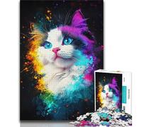 Colorful Ragdoll Cat Jigsaw Puzzles for Teenagers 1000 Piece Puzzle,Brain Intelligence Challenge Addictive Toys for Home Decoration (50x75cm)