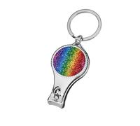 Colorful Rainbow Backdrop LGBT Pride Month Nail Clipper for Men Women Portable Metal Nail Cutter with Nail File