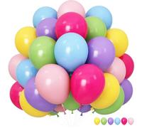 Colorful Rainbow Balloons Assorted Pink Blue Yellow Green Balloons 60PCS 12INCH Hot Pink Pastel Purple Light Blue Helium Latex Balloon for Arch Birthday Party Decorations Baby Shower