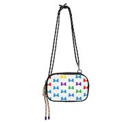 Colorful Rainbow Bow Cross Body Purse Men Fashion with Adjustable Strap Side Bags Walk the dog