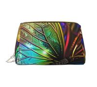 Colorful Rainbow Butterfly Printed Cosmetic Bags for Women Mom, Large PVC Leather Travel Makeup Bag Cute Gifts Toiletry Bag with Zipper