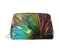 Colorful Rainbow Butterfly Printed Small Makeup Bag Portable Leather Make up Bag Travel Zipper Cosmetic Bags Organizer for Women