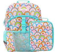 Colorful Rainbow Collage 2-Piece 16" Backpack & Lunch Kit Set