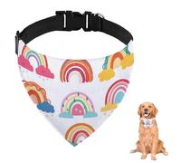 Colorful Rainbow Cute Dog Bandana with Adjustable Strap D Ring Dog Neckerchief Pet Bibs Triangle Cat Scarf Clothing& Accessories for Dogs Puppy Dogs Cats Decor Machine Washable