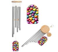 Colorful Rainbow Hearts Wind Chimes for Outside Memorial Tuned Outdoor Windchimes Large Garden Decor Wind Chime with Melodious Sound for Mom Dad Grandma Home Garden Patio Decor