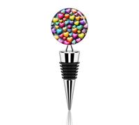 Colorful Rainbow Hearts Wine Stoppers Reusable Wine Bottle Stopper Decorative Champagne Stoppers Silicone Beverage Bottle Sealer Keep Fresh, Leakproof Wines Saver for Bar Party Decor