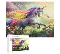 Colorful Rainbow Horse Butterfly Funny Wooden Puzzle with Storage Box Adults Jigsaw Puzzles Challenge for Family Game Birthday Gift