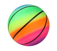 Colorful Rainbow Inflatable Bouncy Ball | Great for Outdoor Party Games, Blow-Up Holiday Swimming Pool Ball for Kids & Adults