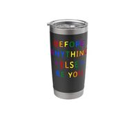 Colorful Rainbow LGBTQ+ Pride Statement for Equality Stainless Steel Insulated Tumbler