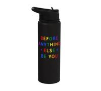Colorful Rainbow LGBTQ+ Pride Statement for Equality Stainless Steel Insulated Water Bottle