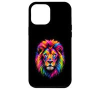 Colorful Rainbow Lion Face Portrait Majestic Animal Wildlife Case for iPhone 12 Pro Max