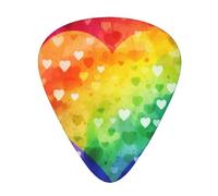 Colorful Rainbow Love Heart Guitar Plectrums, 12 Pcs Lightweight Guitar Plectrums, 0.46mm/0.71mm/0.96mm Thickness For Acoustic Guitar Acoustic Electric Guitar Ukulele Bass