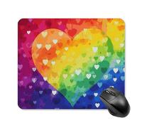 Colorful Rainbow Love Heart Square Mouse Pad Portable Computer Mousepad with Non-Slip Rubber Base 25 * 30cm Ultra-Thin Gaming Mouse Mat for Computer Laptop Office Desk Accessories