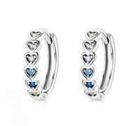 Colorful Rainbow Love Zircon Ear Buckles Stud Earrings For Women Jewelry