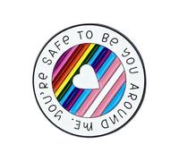 Colorful Rainbow Metal Brooch Round Lapel Pin | Inspirational Quote Lapel Pin Accessory for Jackets Fashion Jewelry Party Wear Accessories Clothing and Backpack