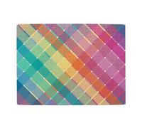 Colorful Rainbow Multicolor Plaid Stripes,500 Pieces Puzzles for Adults-Wooden Jigsaw Puzzle for Adults Elderly