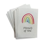 Colorful Rainbow Proud of You Card Set - 24 Note Cards with Envelopes - Congratulations Greeting Cards for Graduation, New Job, Pride, Sobriety, Adoption, & Achievements
