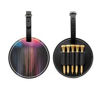 Colorful Rainbow rain Black Golf tee Storage Bag, Multifunctional Golf tee Storage Bag for Men, Durable PU Material