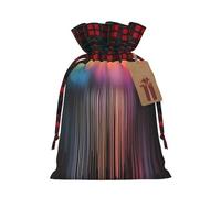 Colorful rainbow rain Fashionable Print Medium Drawstring Storage Bag Lightweight and Beautiful for Various Festivals