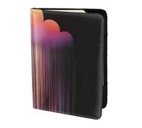 Colorful rainbow rain Passport Holder5.5 in - Genuine leather, unisex - Folding passport holder