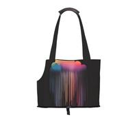 Colorful Rainbow rain Printed Portable pet Shoulder Bag, Suitable for Small Dogs and Cats, Shopping and Travel Dual-Purpose Bag