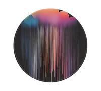 Colorful Rainbow rain Round Single-Sided Printed Non-Slip Rubber Mouse pad 8in,