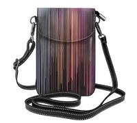 Colorful Rainbow Rain Small Cell Phone Purse, Floral Print Crossbody Bag, Pu Leather Mini Wallet With Shoulder Strap, Secure Magnetic Closure.