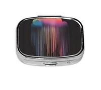 Colorful Rainbow rain Square Pill Storage Box, Travel Portable Mini Pill Box, Vitamin Medicine Storage Box (2 Compartment Pill Box)