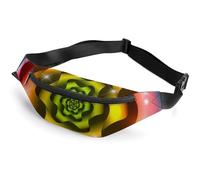 Colorful Rainbow Rose Flower Printed Crossbody Fanny Pack Fashion Waist Bag with Adjustable Strap for Men Women