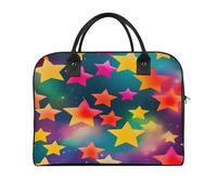 Colorful Rainbow Stars Laptop Tote Bag Casual Travel Handbag Multi Pocket Shoulder Bags for Work Travel