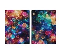 Colorful Rainbow Stars Passport Holder, ID Card Protector Case Passport Holder with Slot Passports Travel Wallet Document Cover for Women And Men