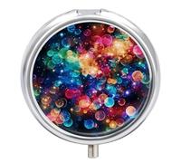 Colorful Rainbow Stars Pill Box, 3 Compartment Small Pill Case Waterproof Travel Pill Organizer for Pocket Or Purse Portable Mini Medicine Tablet Vitamin Holder Pill Case