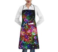 Colorful Rainbow Stars Print Apron, Apron With Pockets, Adjustable Bib Apron, Chef'S Apron, Bbq Apron, White, One Size, White, One Size