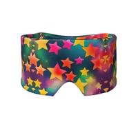 Colorful Rainbow Stars Print Sleep Eye and Ear Muffs Mask - Adjustable Yoga Travel Headband, Keep Warm Shading Comfortable Aid