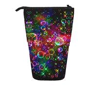Colorful Rainbow Stars Print Standing Pencil Case Telescopic Pencil Bag Pop Up Pencil Pouch Pen Pouch Makeup Cosmetics Bag