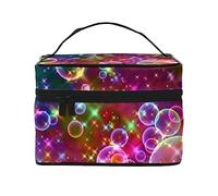 Colorful Rainbow Stars Travel Makeup Bag - Elegant and Spacious Cosmetic Organizer for On-The-Go