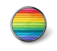 Colorful Rainbow Stripe Badges Decorative, Durable Aluminum Alloy Round Badge, Lightweight Button Brooch for Shirts, Jackets, Hats, Uniforms 1"