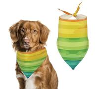 Colorful Rainbow Stripe Dog Bandana Washable & Adjustable Triangle Scarf, Breathable Pet Scarf for Small Medium Large Pets, Cute Fashion Pet Accessory