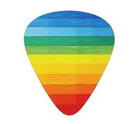 Colorful Rainbow Stripe Printed Custom 12 Pieces Guitar Pick In A Box,The Pick Makes Sound Clear, Ukulele, Electric Bass (0.46 0.71 0.96mm)