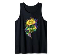 Colorful Rainbow Sunflower Psychedelic Floral Art Tank Top